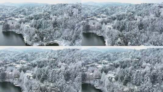 江西九江庐山风景区冬季雪景风光高清在线视频素材下载