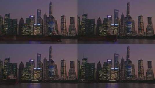 【正版素材】上海陆家嘴夜景高清在线视频素材下载
