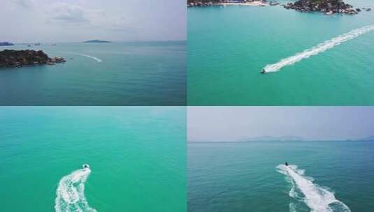 惠州三角洲岛摩托艇海上游玩高清在线视频素材下载