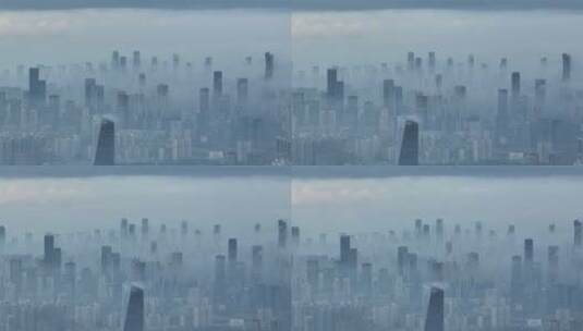 4K深圳城市建筑群云海航拍高清在线视频素材下载