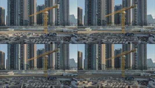 城市高楼吊车建筑工地(15秒)高清在线视频素材下载