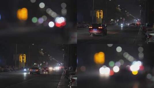 夜晚街道唯美变焦高清在线视频素材下载