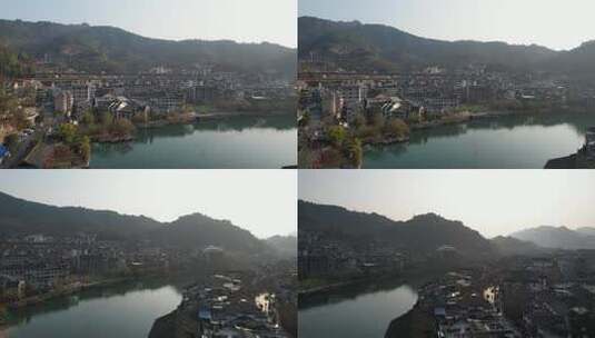 贵州省黔东南镇远古镇风光4k航拍高清在线视频素材下载