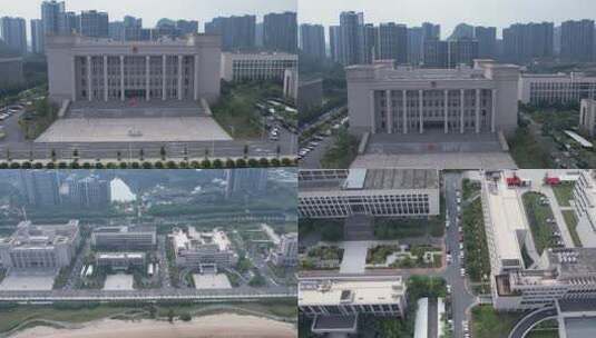 4K广州南沙法院司法局航拍视频高清在线视频素材下载