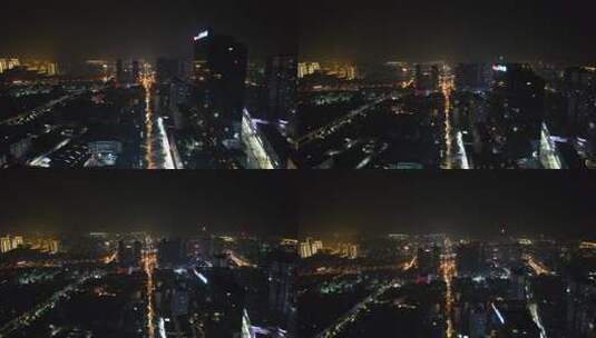 云南红河弥勒城市夜景灯光航拍高清在线视频素材下载