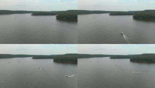 奥扎克湖上的船高清在线视频素材下载
