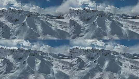 西藏德姆拉山纯净雪山航拍空镜高清在线视频素材下载