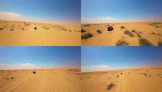 穿越机沙漠跟车（已调色）高清在线视频素材下载
