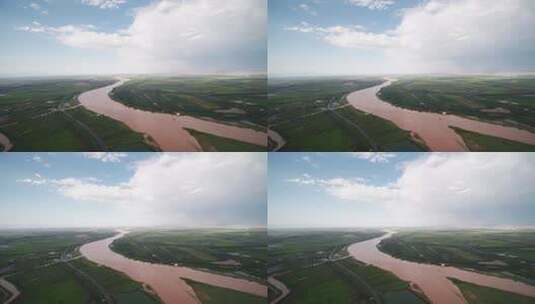 河黄河湾地貌高清在线视频素材下载