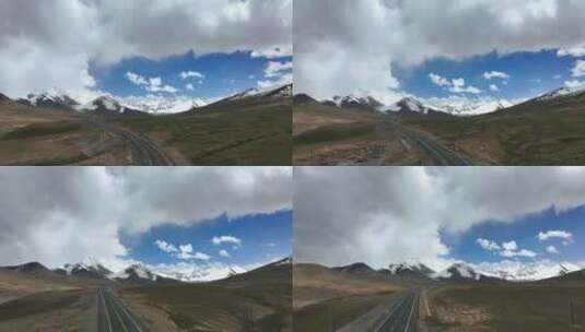 雪山下的公路高清在线视频素材下载