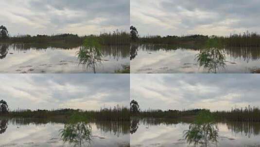 湖边天空倒影高清在线视频素材下载