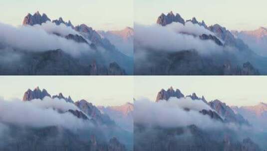 意大利拉瓦雷多国家公园、云雾山脉高清在线视频素材下载