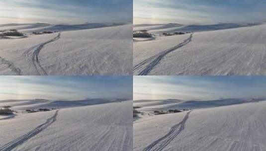 航拍大兴安岭丘陵山地寒冬雪景高清在线视频素材下载