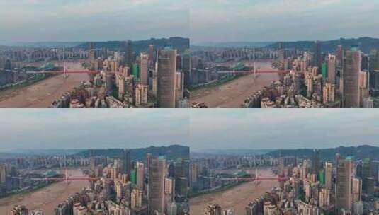 重庆渝中解放碑航拍高清在线视频素材下载