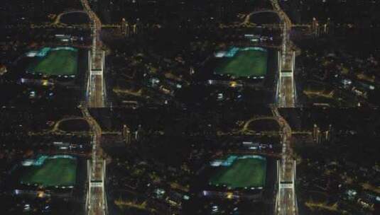 航拍上海南浦大桥璀璨夜景高清在线视频素材下载