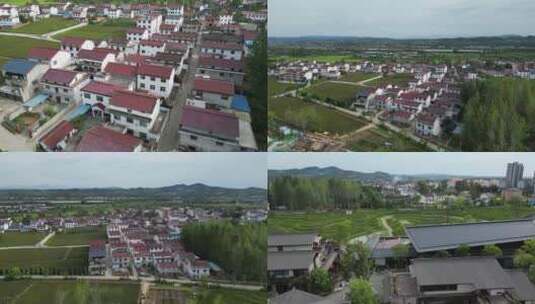 汉中新农村乡村旅游乡村振兴风光航拍高清在线视频素材下载