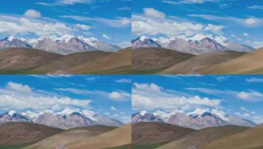 西藏拉萨甲岗雪山航拍延时4k高清在线视频素材下载
