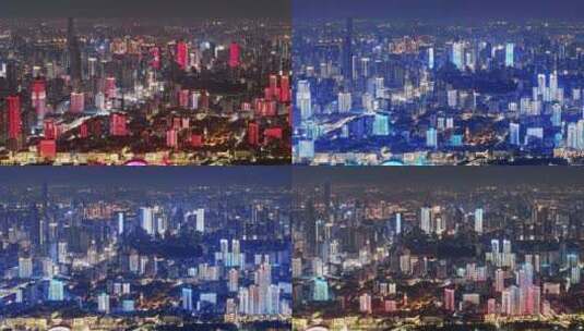 武汉城市夜景灯火璀璨高清在线视频素材下载