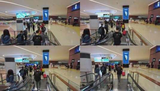 四川成都天府国际机场航站楼出发大厅旅客高清在线视频素材下载