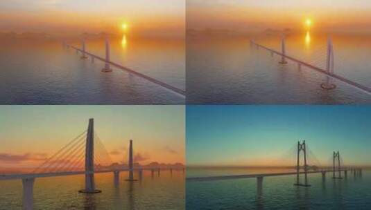 港珠澳大桥高清在线视频素材下载