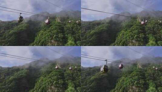 旅游景区上山索道繁忙运营高清在线视频素材下载