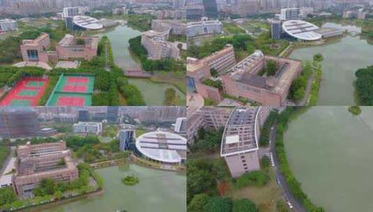 福州福建医科大学旗山校区上街校区航拍校园高清在线视频素材下载