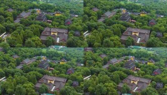 杭州西湖景区灵隐寺风光航拍高清在线视频素材下载