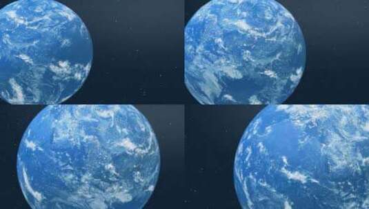 太空中逼真的行星地球3D渲染高清在线视频素材下载