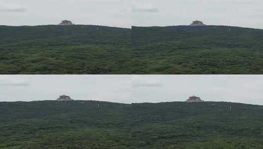 竖版航拍湖北黄石东方山风景区东昌阁高清在线视频素材下载