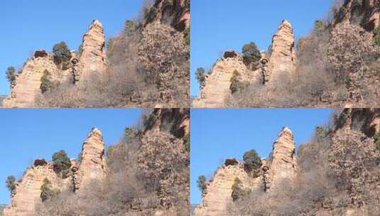 嶂石岩 山 山景 美景 景色高清在线视频素材下载