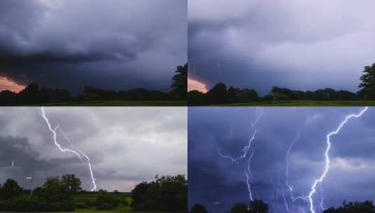 夏日雷雨 狂风骤起 天地对抗 动人心魄高清在线视频素材下载