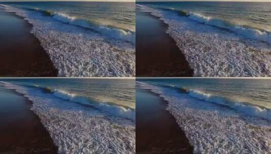 海边海浪拍打沙滩景象高清在线视频素材下载