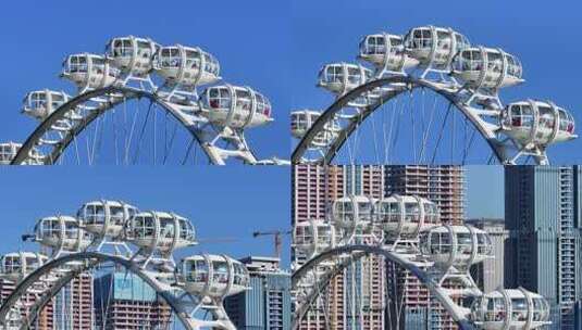 深圳欢乐港湾摩天轮航拍高清在线视频素材下载