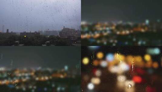 城市夜景光斑模糊画面高清在线视频素材下载
