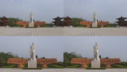 湖南抗日战争纪念馆《胜利》雕像01高清在线视频素材下载
