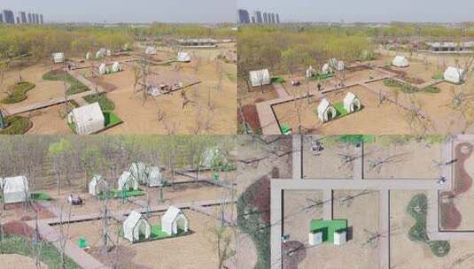 户外露营地帐篷全景高清在线视频素材下载