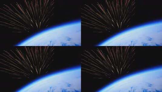 太空视角流星划过地球高清在线视频素材下载