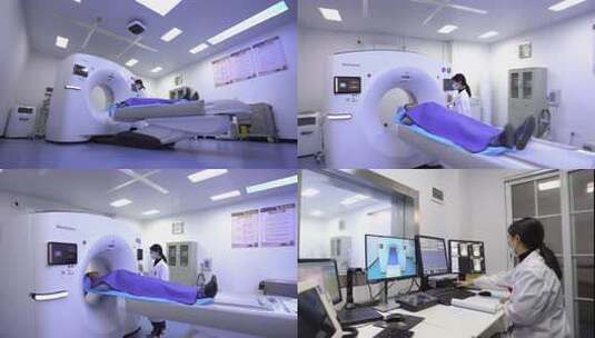 医院CT检查场景健康体检医疗放射科高清在线视频素材下载