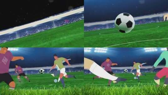 足球创意三维E3D质感片头高清AE视频素材下载