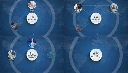 蓝色科技图文分类分支AE模板高清AE视频素材下载