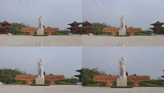 湖南抗日战争纪念馆《胜利》雕像02高清在线视频素材下载