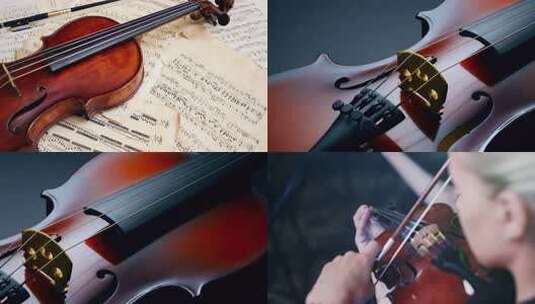 小提琴特写素材高清在线视频素材下载