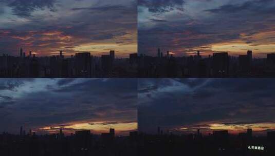 傍晚长沙晚霞彩云夜幕降临01【延时】高清在线视频素材下载