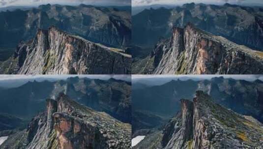 航拍山脉的壮丽景观高清在线视频素材下载