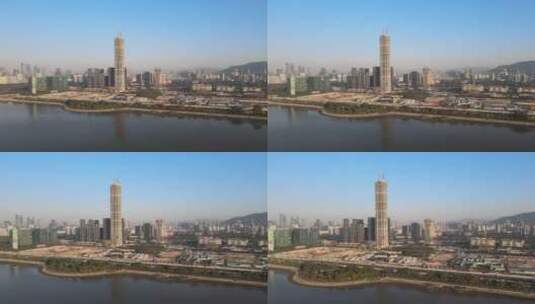 深圳湾 招商银行全球总部大厦 中信金融中心高清在线视频素材下载