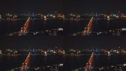 航拍湖北武汉夜景高清在线视频素材下载