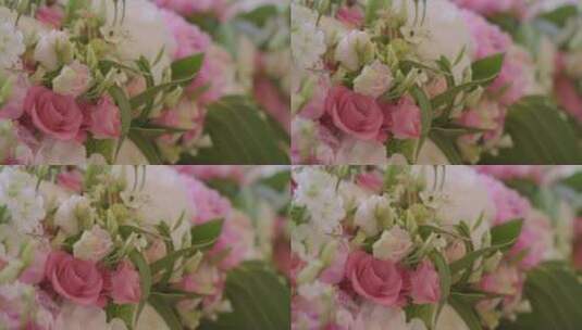 婚礼接待处鲜花装饰高清在线视频素材下载