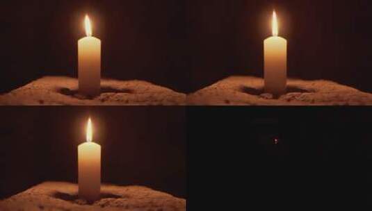 黑暗里燃烧的蜡烛高清在线视频素材下载