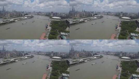 上海卢浦大桥黄浦江4K航拍高清在线视频素材下载