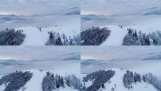 山上的雪_空中的风景高清在线视频素材下载